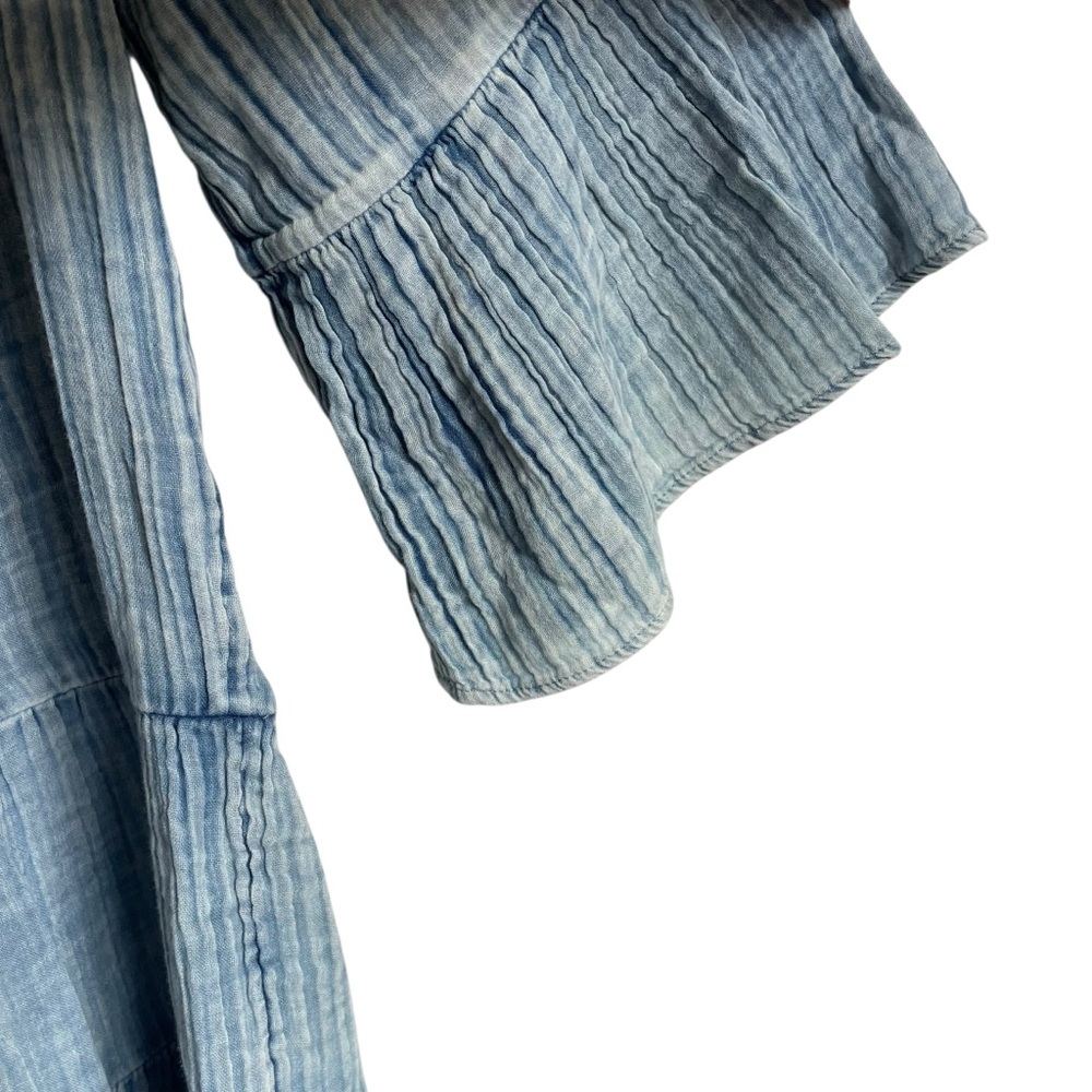 Faherty Dream Cotton Gauze Kasey Dress in Light Indigo Wash NWT - Picture 9 of 16